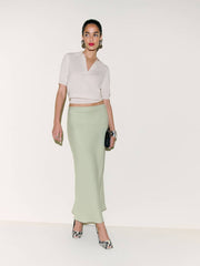 Reformation Layla Linen Skirt - Salvia