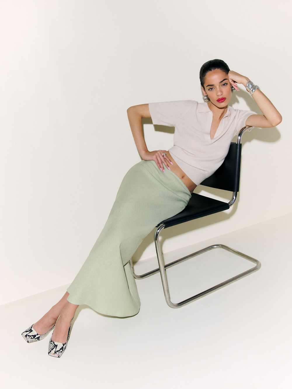 Reformation Layla Linen Skirt - Salvia