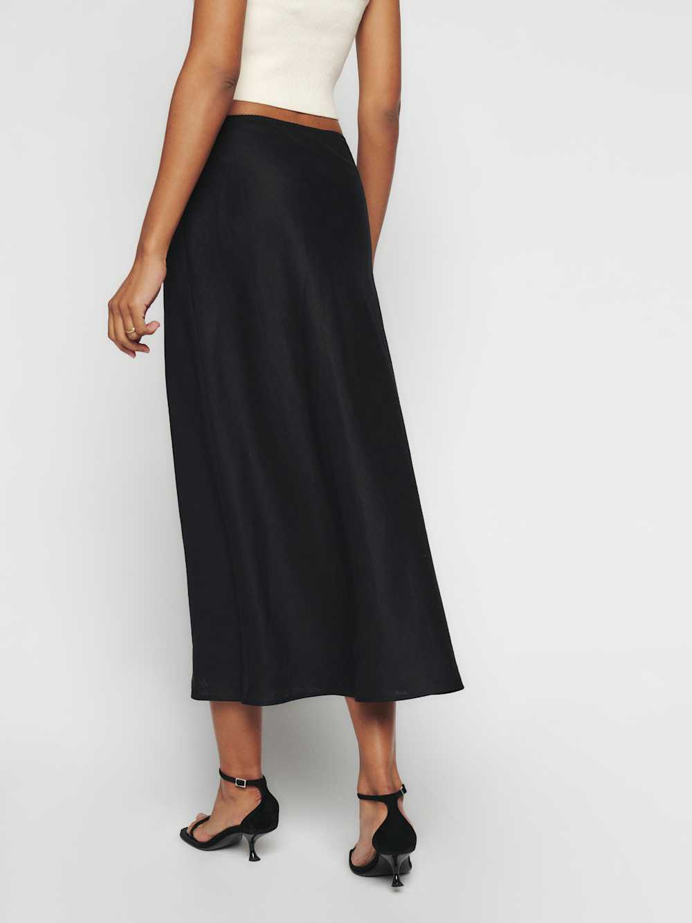 Reformation Petites Layla Linen Skirt - Black