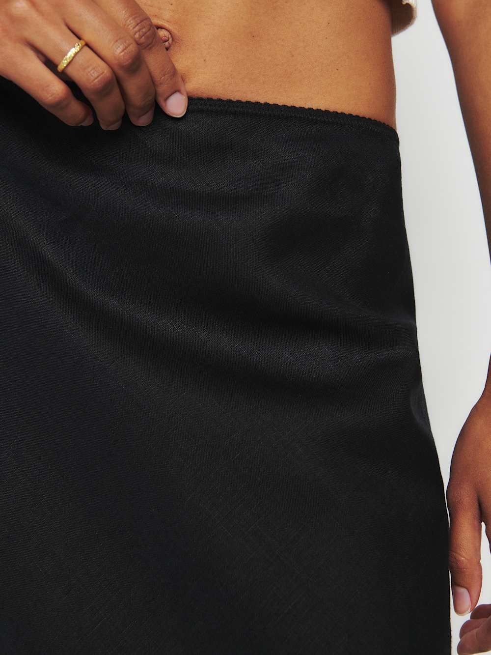 Reformation Petites Layla Linen Skirt - Black