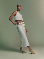 Reformation Petites Layla Linen Skirt - White