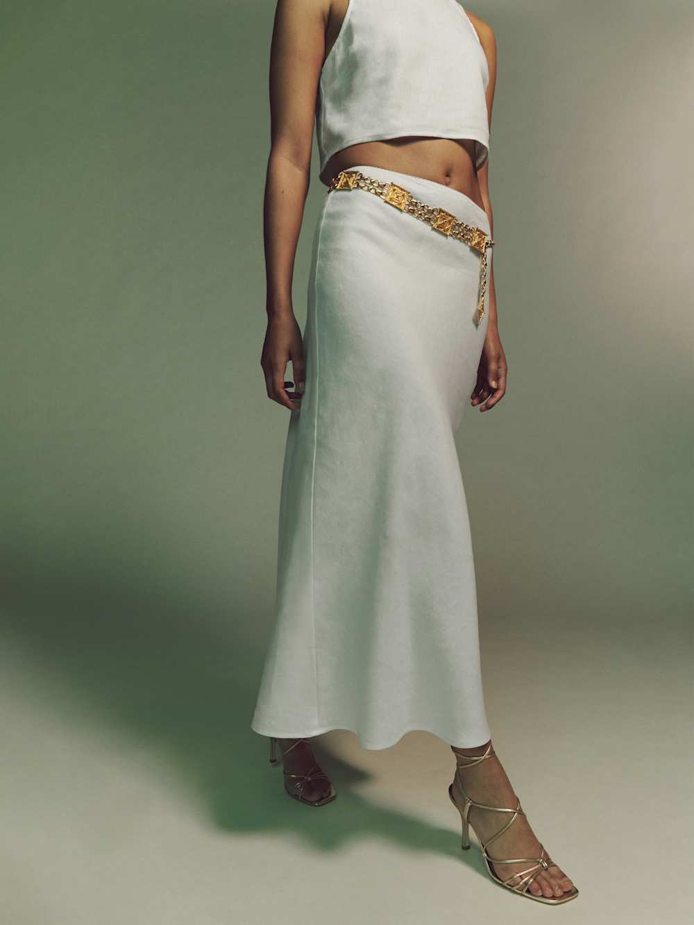 Reformation Petites Layla Linen Skirt - White