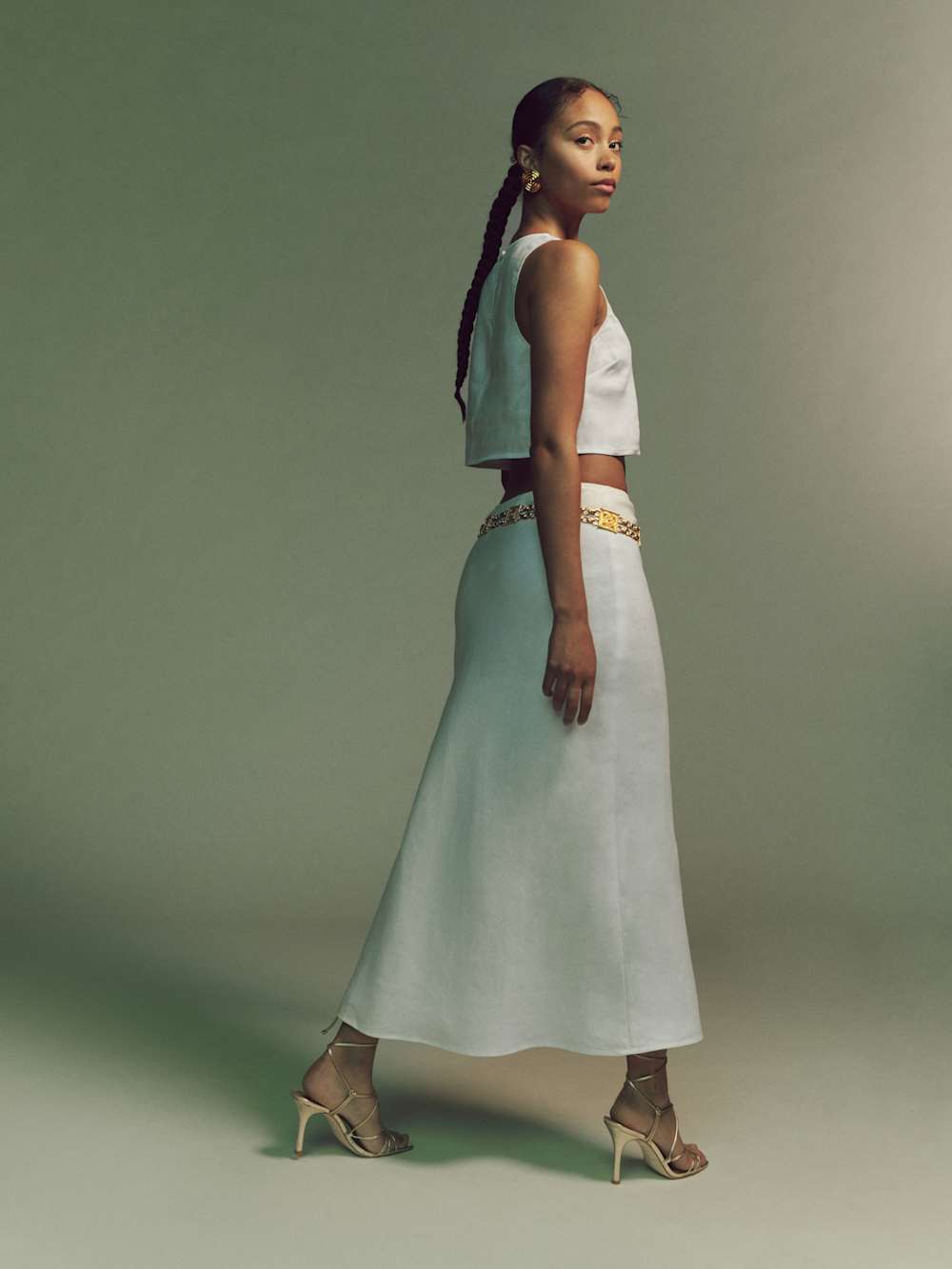 Reformation Petites Layla Linen Skirt - White