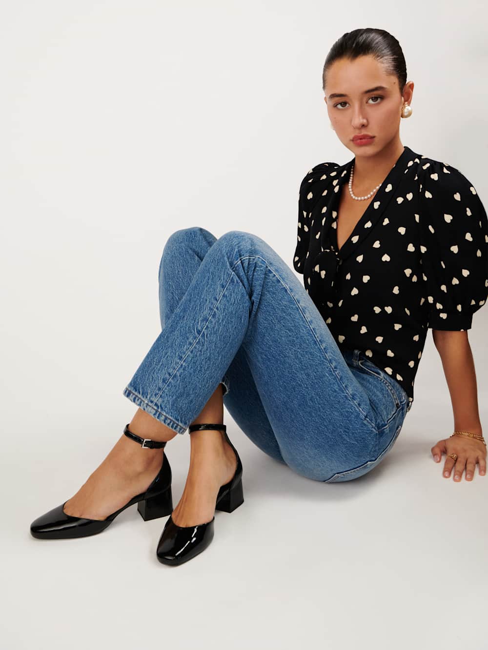 Reformation Mallori Closed Toe Heel - Black