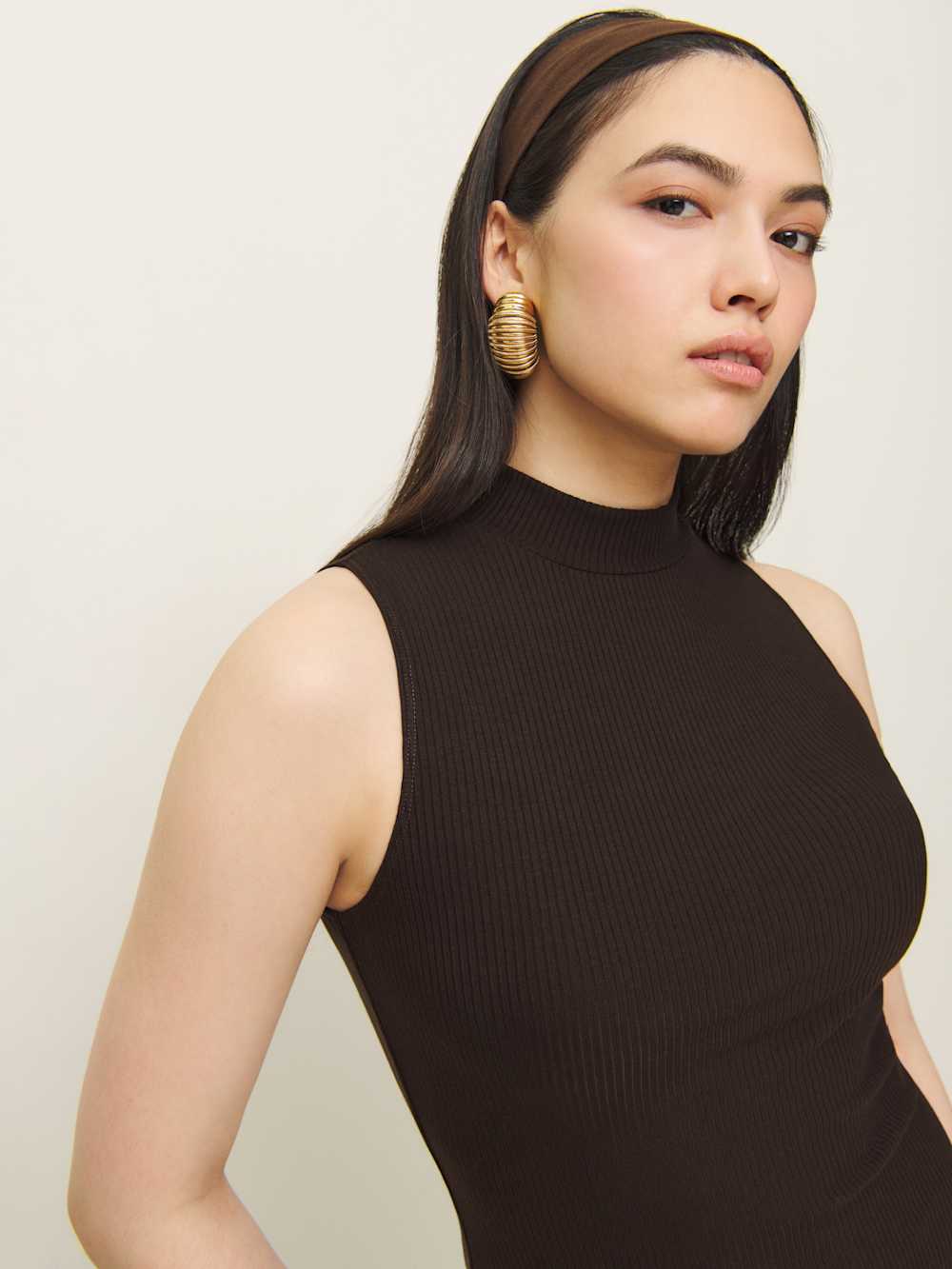 Reformation Skylar Knit Dress - Cafe