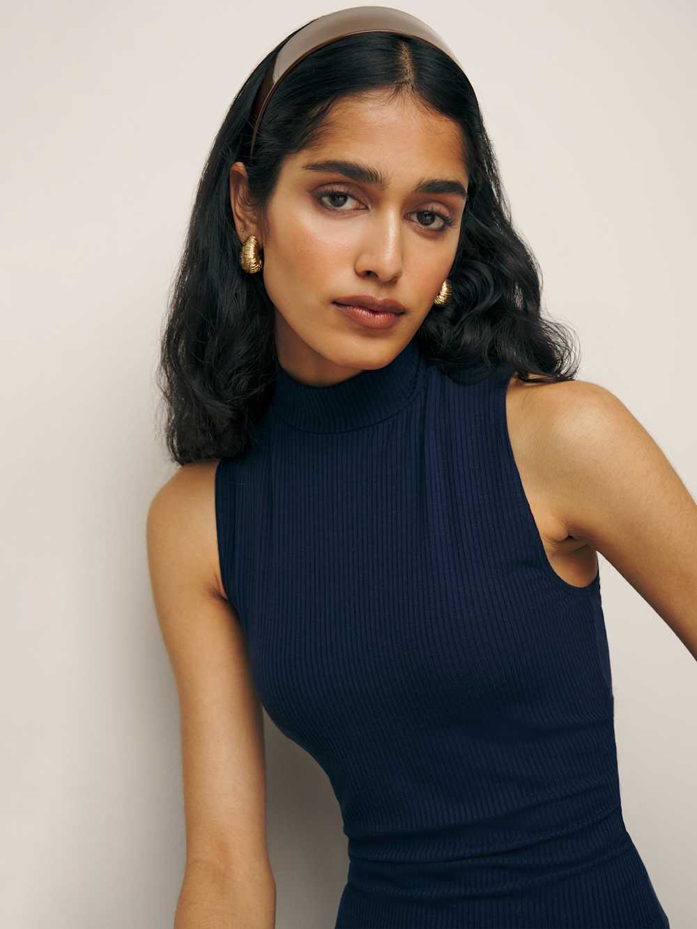 Reformation Skylar Knit Dress - Navy