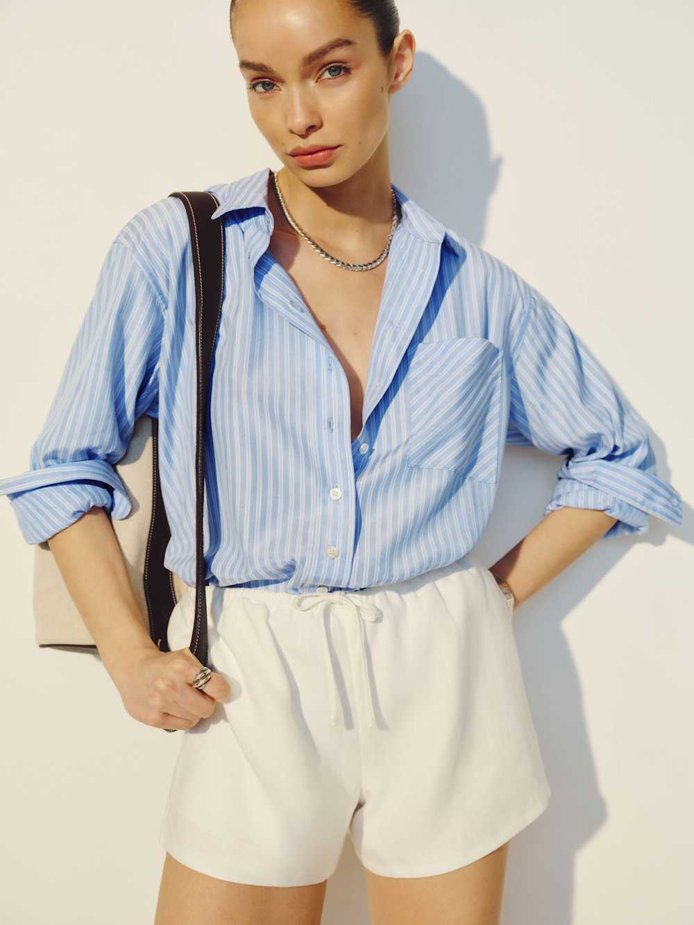 Reformation Zoey Linen Short - White