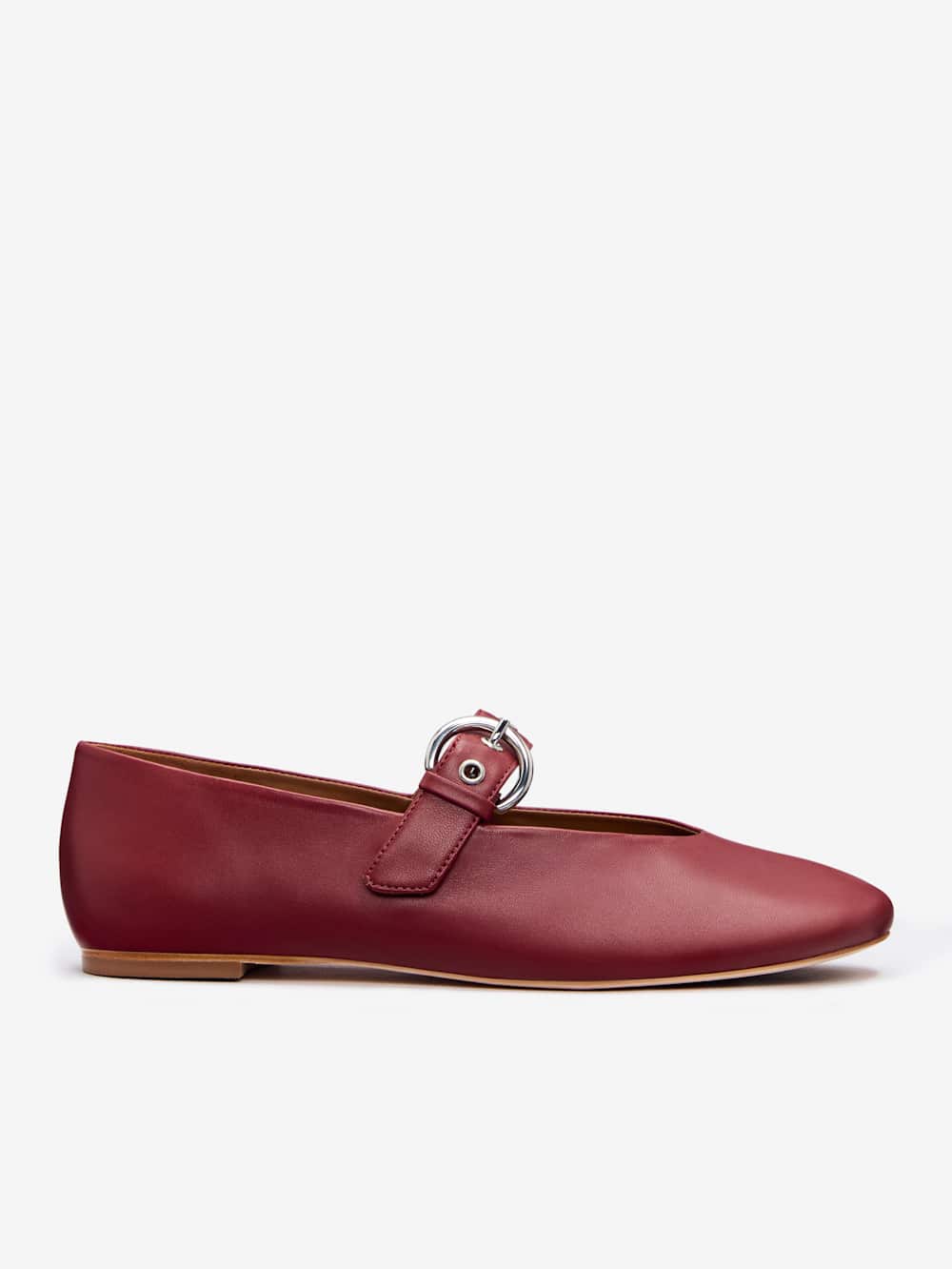 Reformation Bethany Ballet Flat - Brick Red Leather