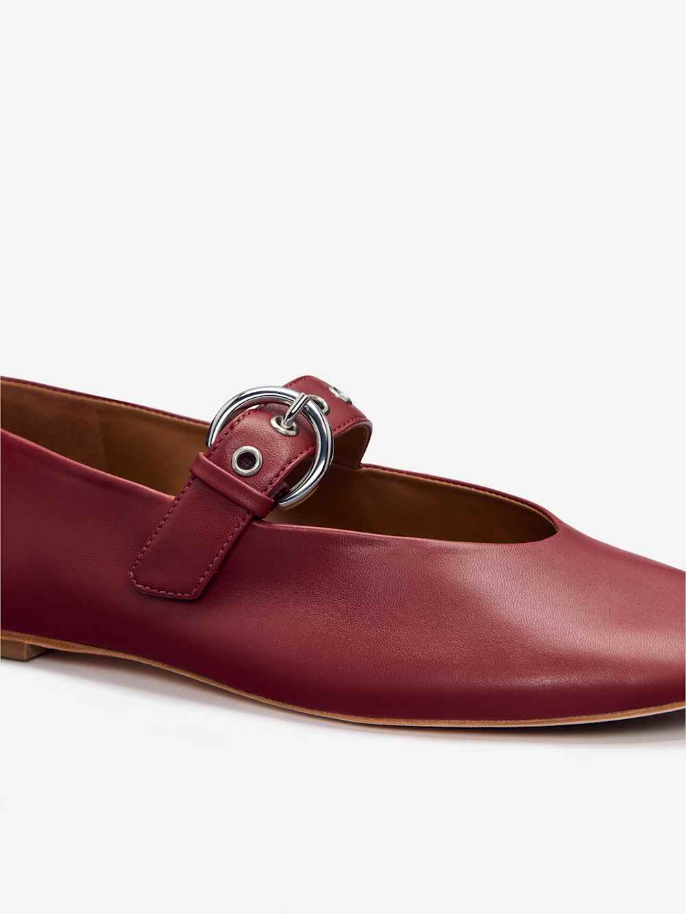 Reformation Bethany Ballet Flat - Brick Red Leather