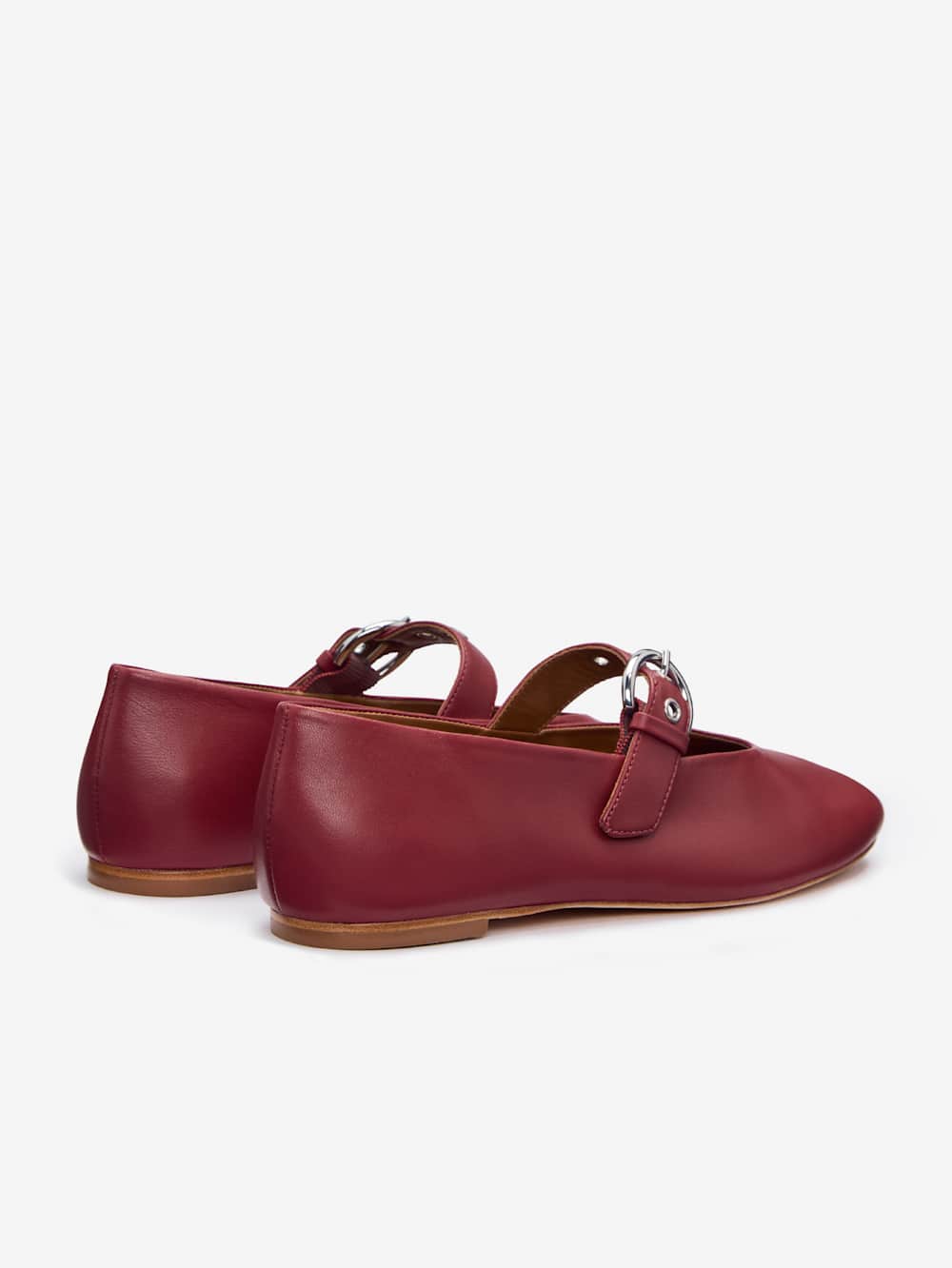 Reformation Bethany Ballet Flat - Brick Red Leather