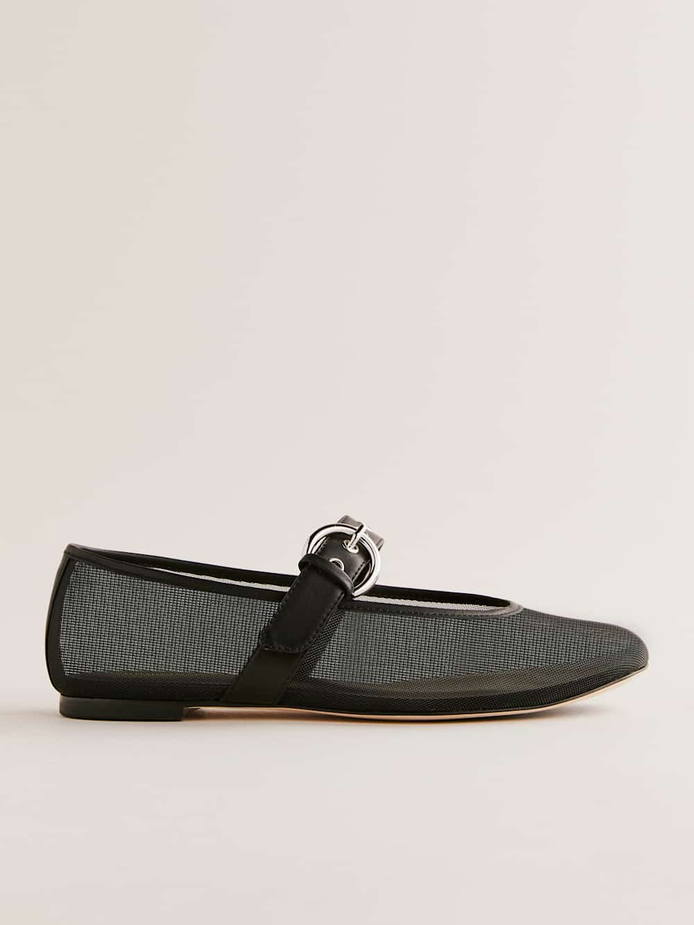 Reformation Bethany Ballet Flat - Black Mesh