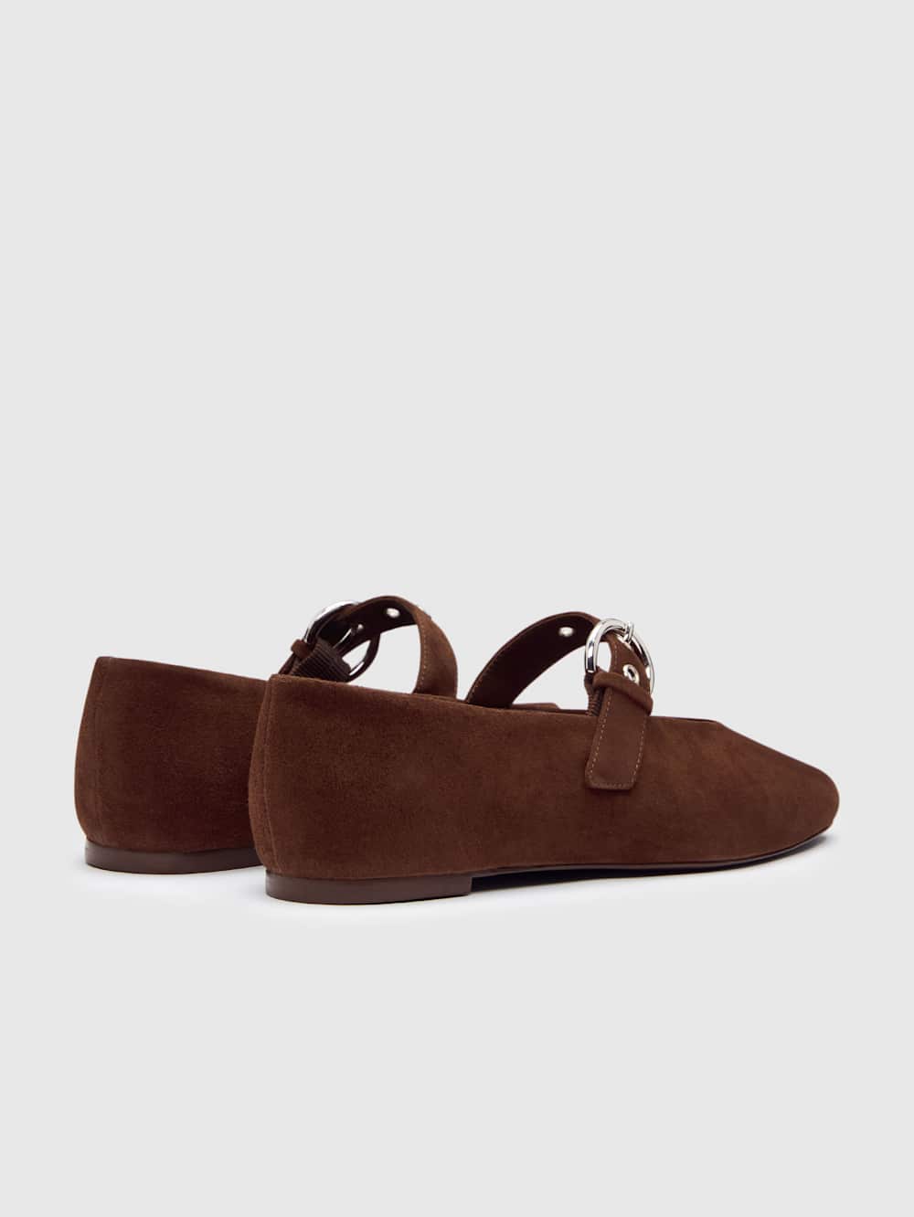 Reformation Bethany Ballet Flat - Espresso Suede