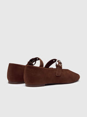 Reformation Bethany Ballet Flat - Espresso Suede