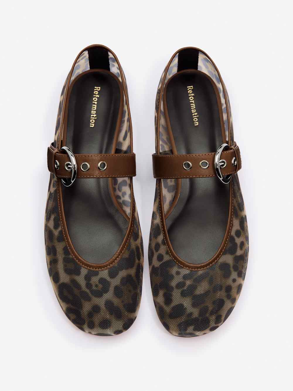 Reformation Bethany Ballet Flat - Leopard Mesh