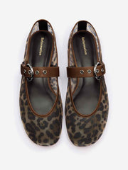 Reformation Bethany Ballet Flat - Leopard Mesh