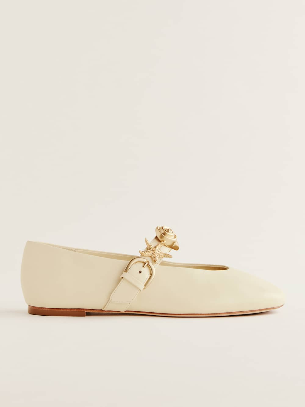 Reformation Bethany Ballet Flat - Cream Puff Shells