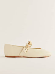 Reformation Bethany Ballet Flat - Cream Puff Shells