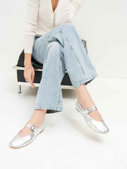 Reformation Bethany Ballet Flat - Silver