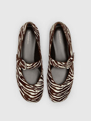 Reformation Bethany Ballet Flat - Zebra Haircalf