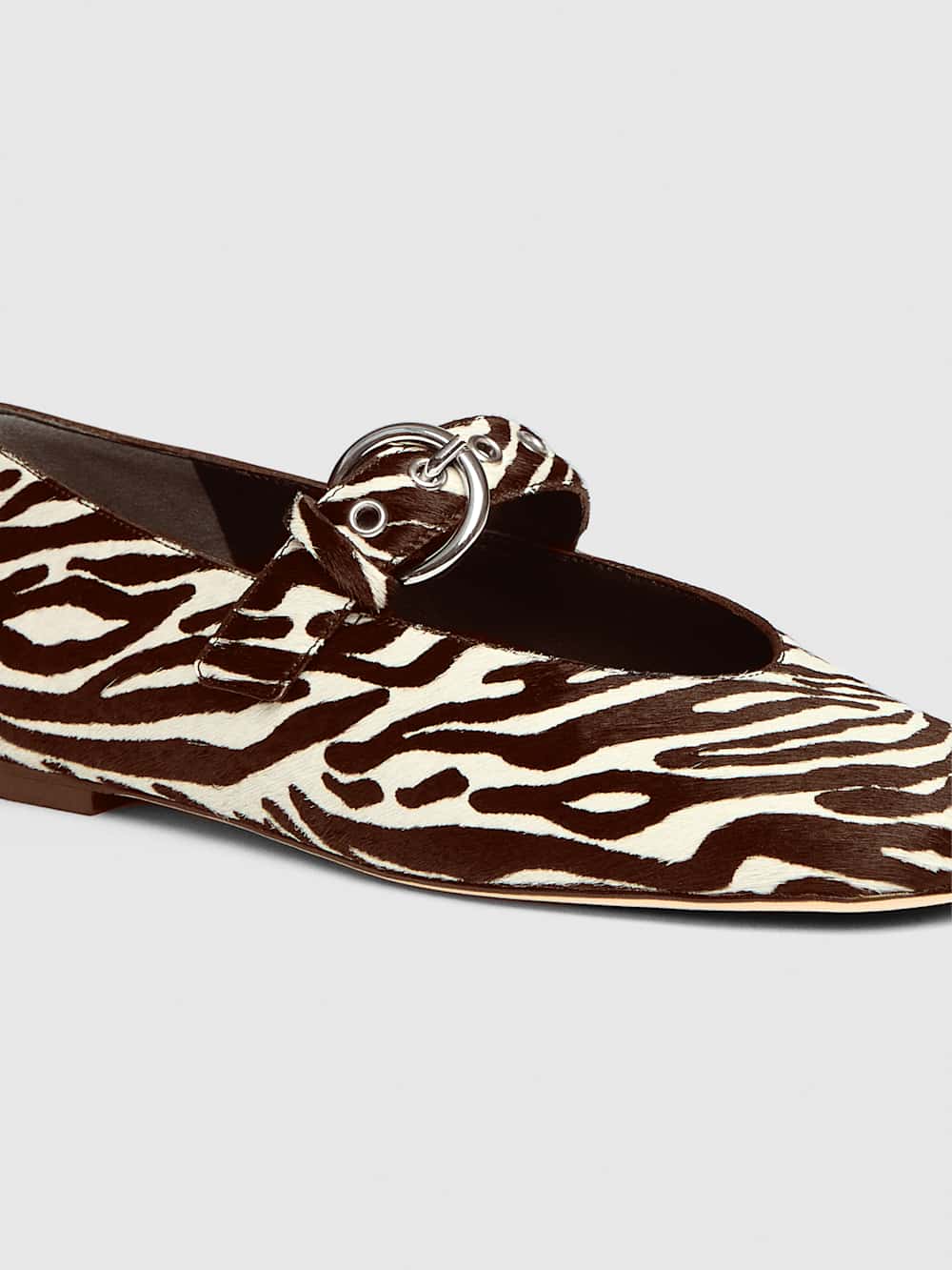 Reformation Bethany Ballet Flat - Zebra Haircalf