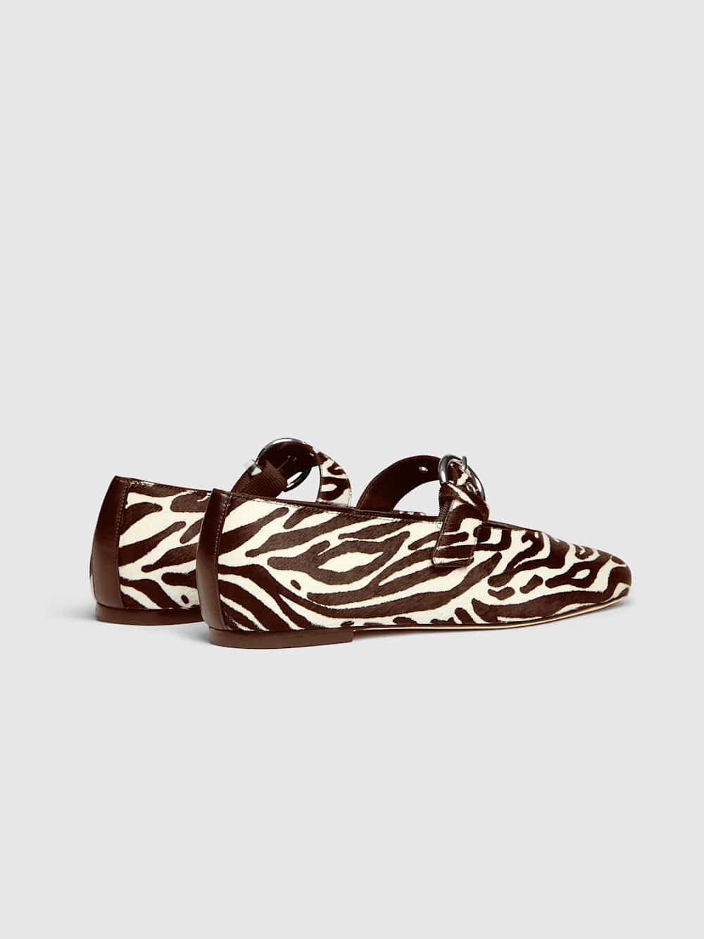 Reformation Bethany Ballet Flat - Zebra Haircalf