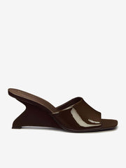 Reformation Enya Wedge Sandal - Espresso Patent