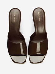 Reformation Enya Wedge Sandal - Espresso Patent