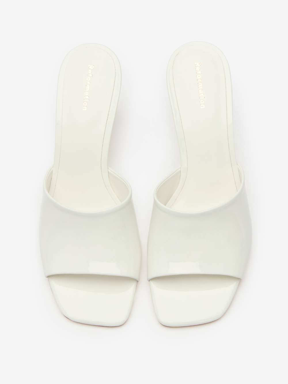 Reformation Enya Wedge Sandal - White Patent