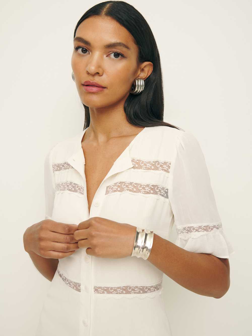 Reformation Woodson Dress - Ivory