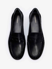 Reformation Ani Ruched Loafer - Black Leather