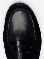 Reformation Ani Ruched Loafer - Black Leather