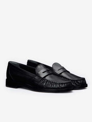 Reformation Ani Ruched Loafer - Black Leather
