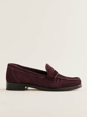 Reformation Ani Ruched Loafer - Ruby Suede