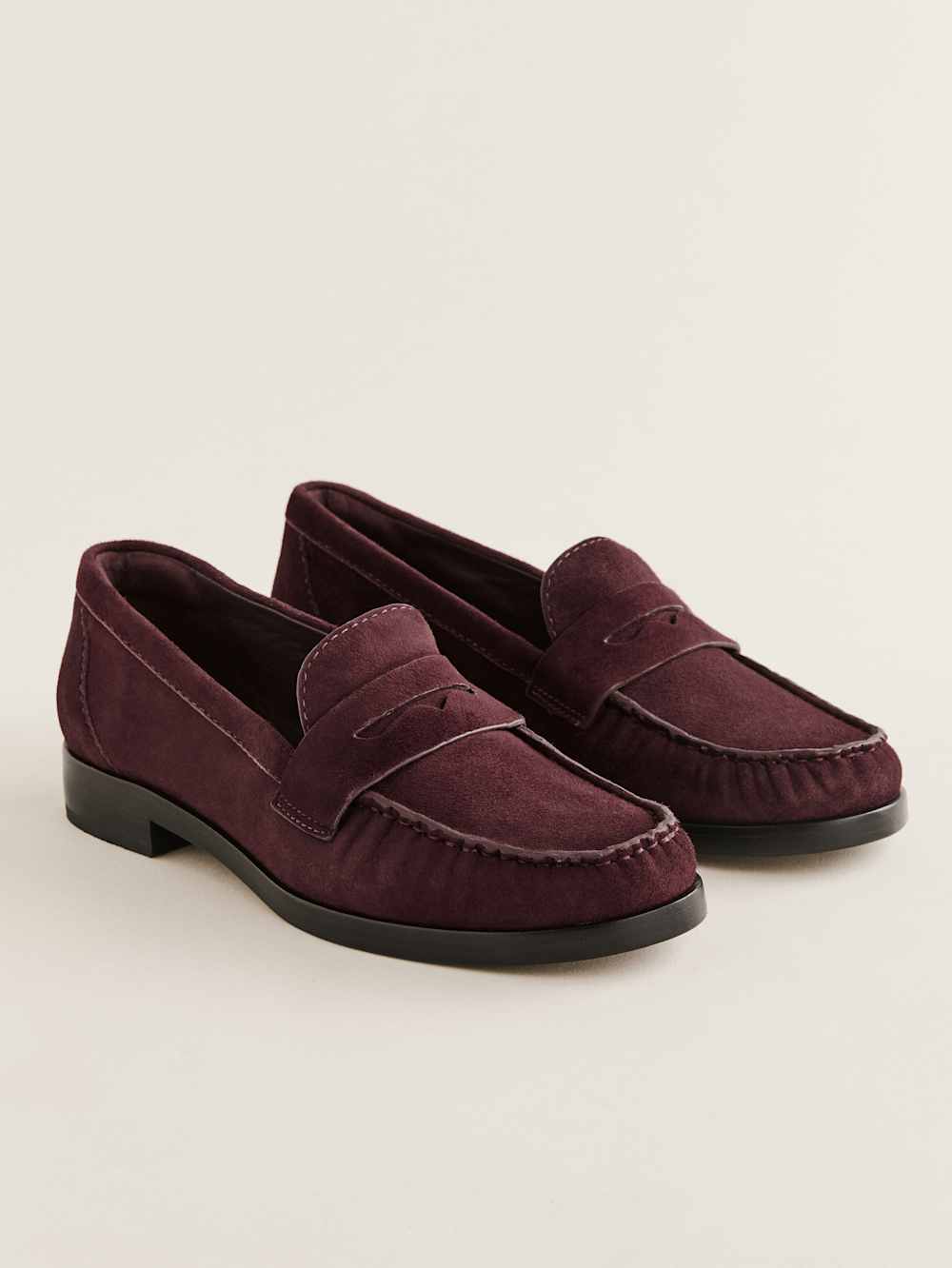 Reformation Ani Ruched Loafer - Ruby Suede