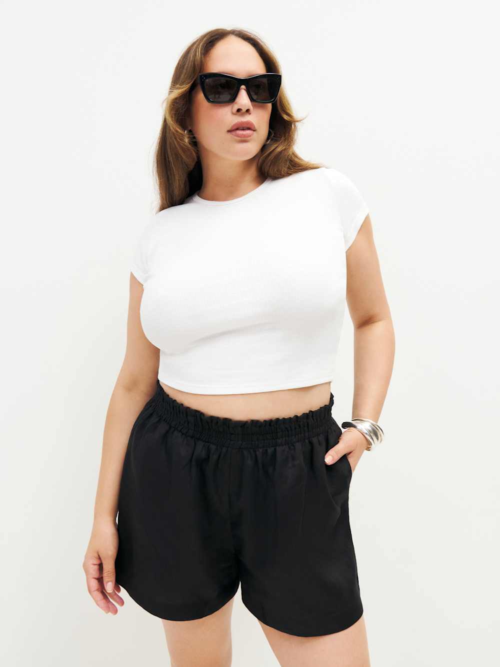 Reformation Mila Linen Short Es - Black