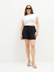 Reformation Mila Linen Short Es - Black