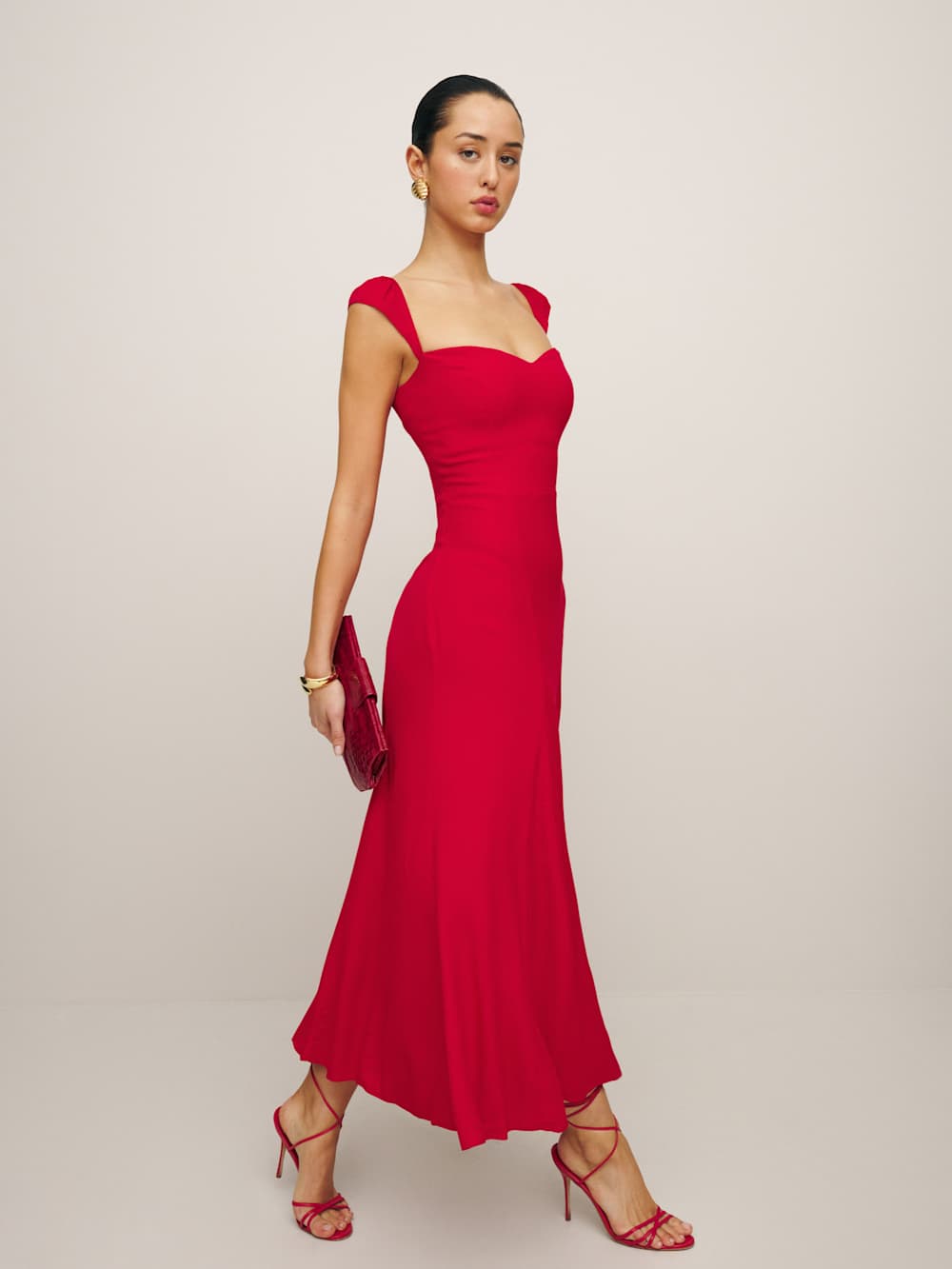 Reformation Bryson Dress - Cherry