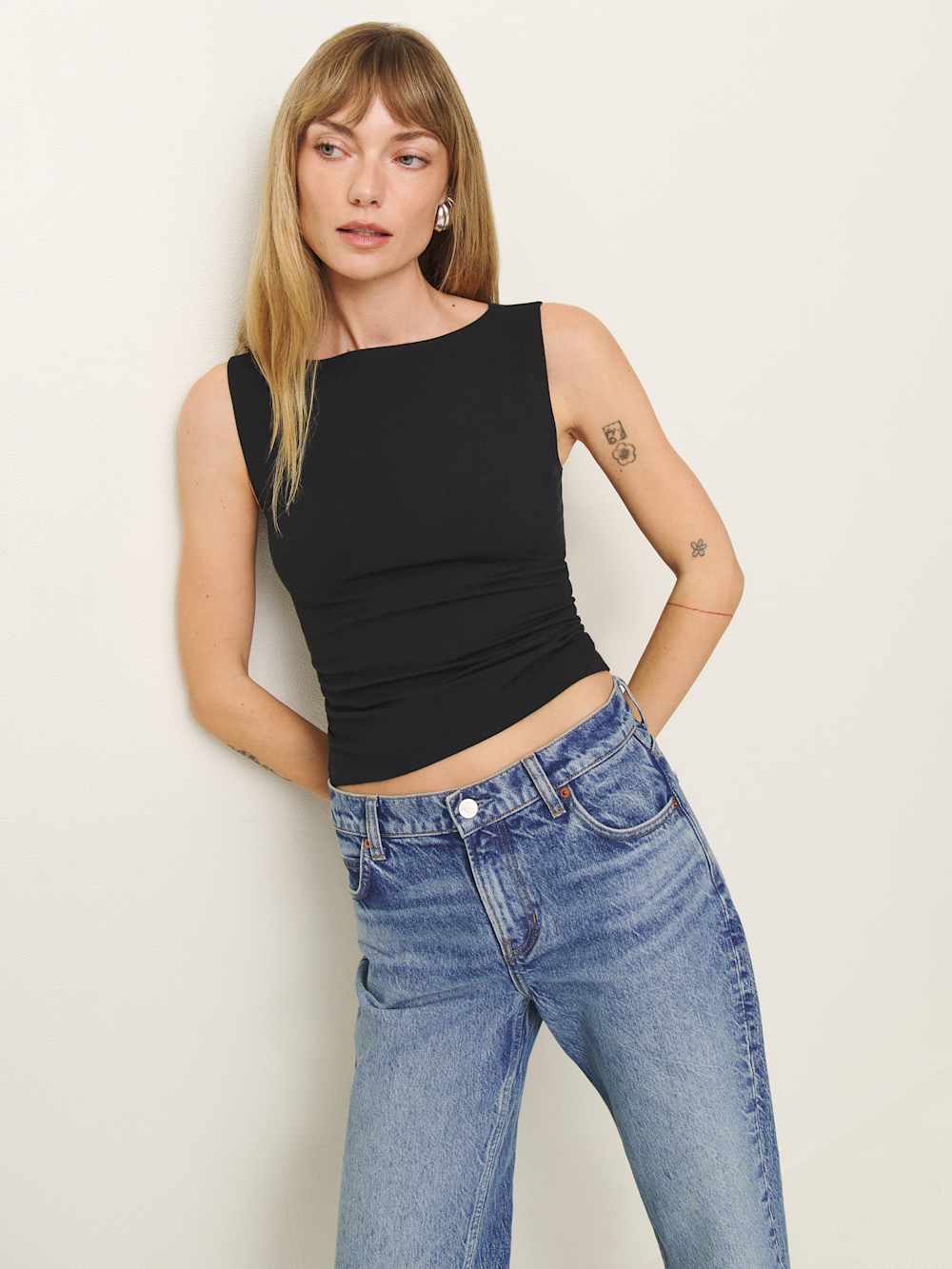 Reformation Dusk Knit Top - Black