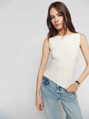Reformation Dusk Knit Top - Fior Di Latte
