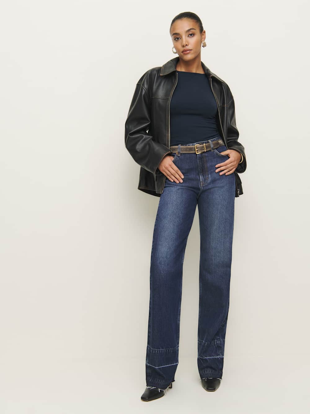 Reformation Dusk Knit Top - Midnight