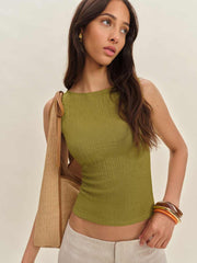 Reformation Dusk Knit Top - Moss