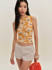 Reformation Dusk Knit Top - Mango
