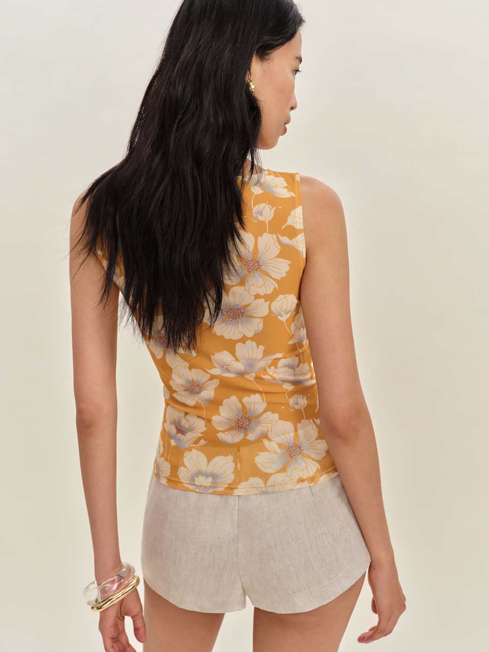 Reformation Dusk Knit Top - Mango