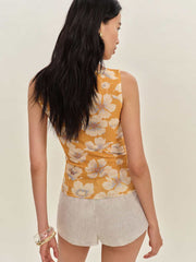 Reformation Dusk Knit Top - Mango
