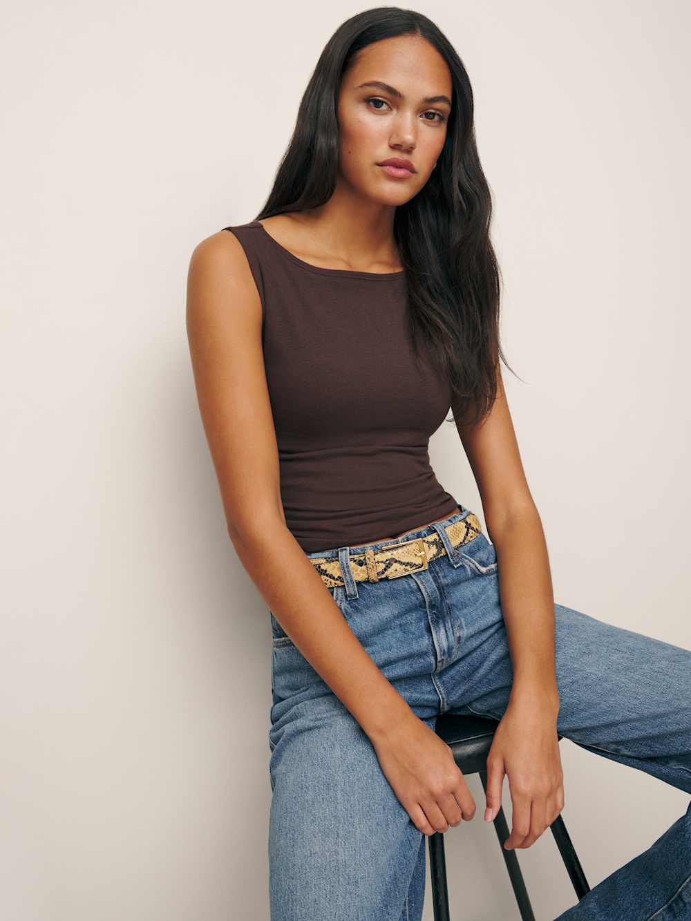 Reformation Dusk Knit Top - Mole