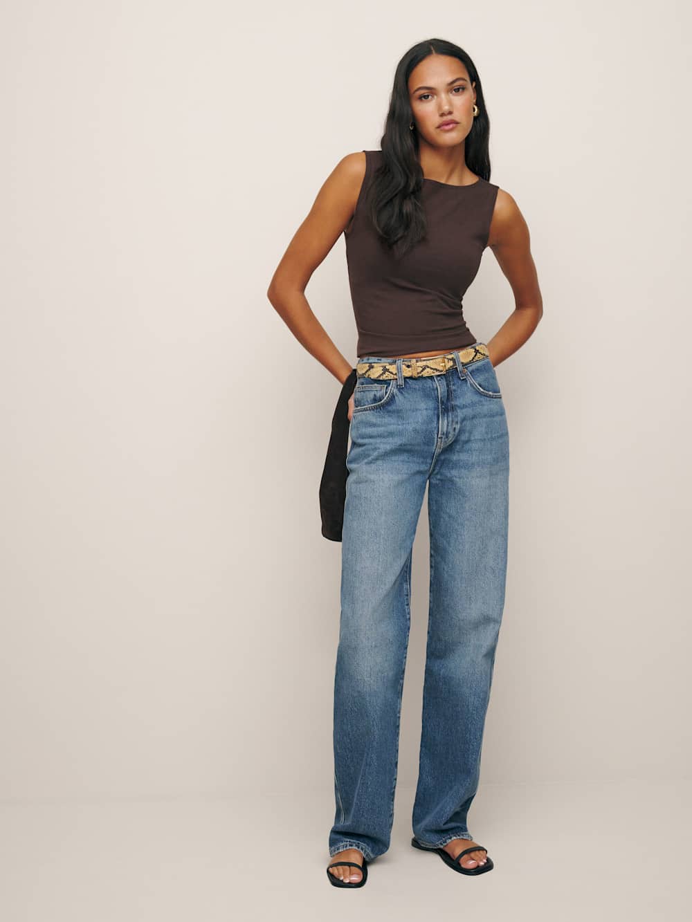 Reformation Dusk Knit Top - Mole