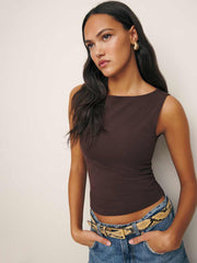 Reformation Dusk Knit Top - Mole
