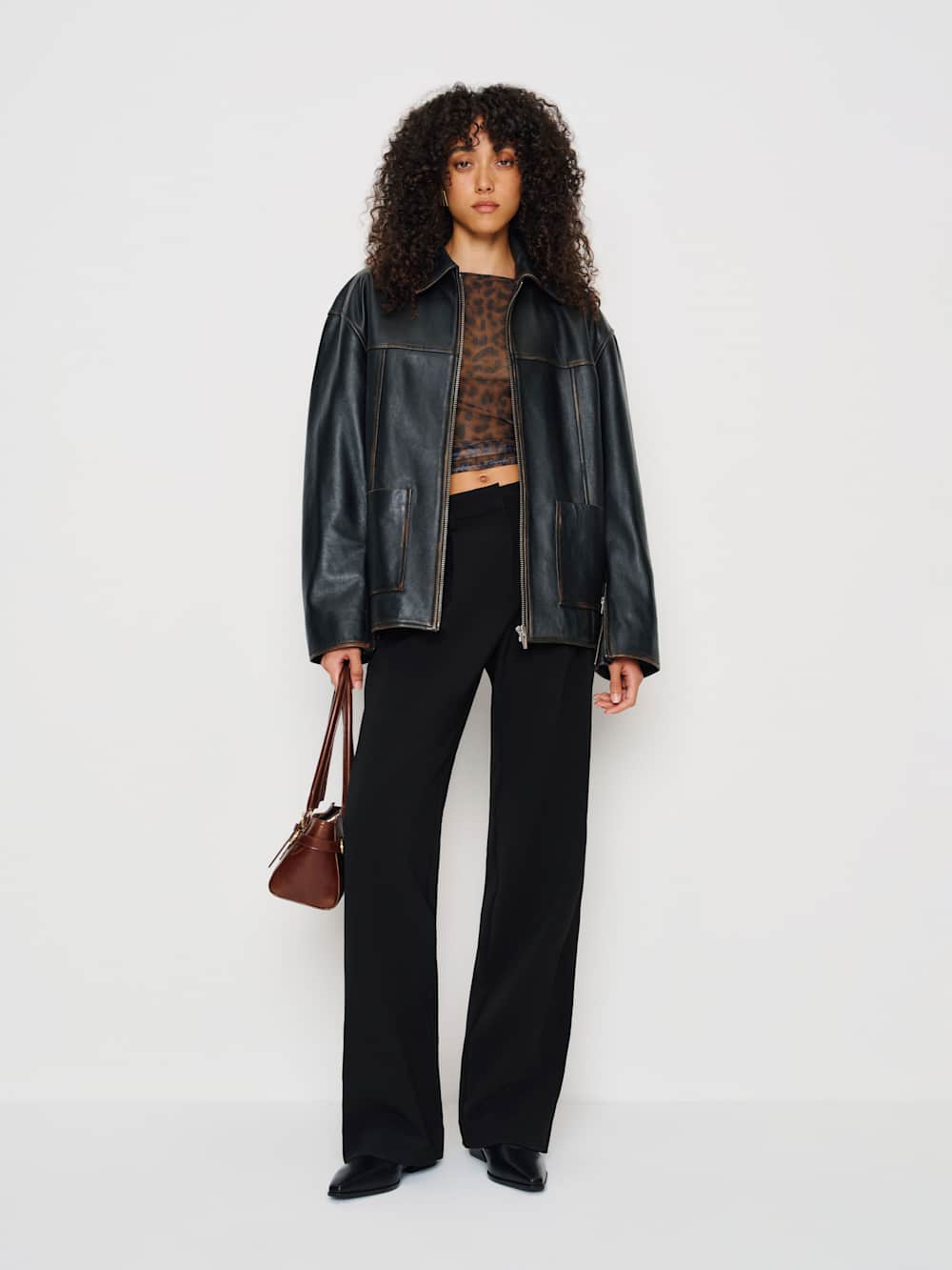 Reformation Dusk Knit Top - Panther