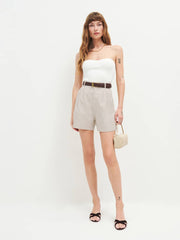 Reformation Mason Linen Short - Oatmeal