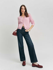 Reformation Clara Cashmere Crew Cardigan - Babygirl